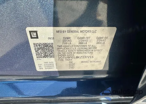 2019 GMC Sierra K1500 Denali из США, поврежденный, VIN 1GTU9FEL8KZ137215